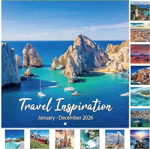 Calendario de pared 2026, 12 meses de enero de 2026 a diciembre de 2026, cuadrado mensual, 12 x 24 pulgadas (abierto), con papel grueso