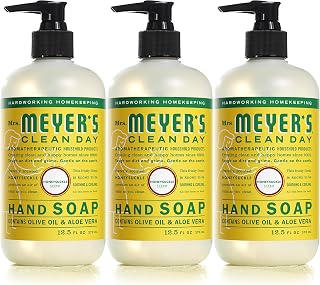 Mrs. Meyer's Honeysuckle Hand Soap Pack of 3 - Essential Oils, Biodegradable, Moisturizing Aloe Vera Formula, 12.5 oz