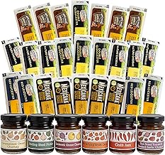 Luxury Cheese & Chutneys Selection for Hamper - 25 Individually Wrapped Cheese Portions in 5 Flavours with 6 x 35g Mini Chutneys Jars. Great for Lunch Box, Cheese Gift Set, Birthday Party Cheeseboard