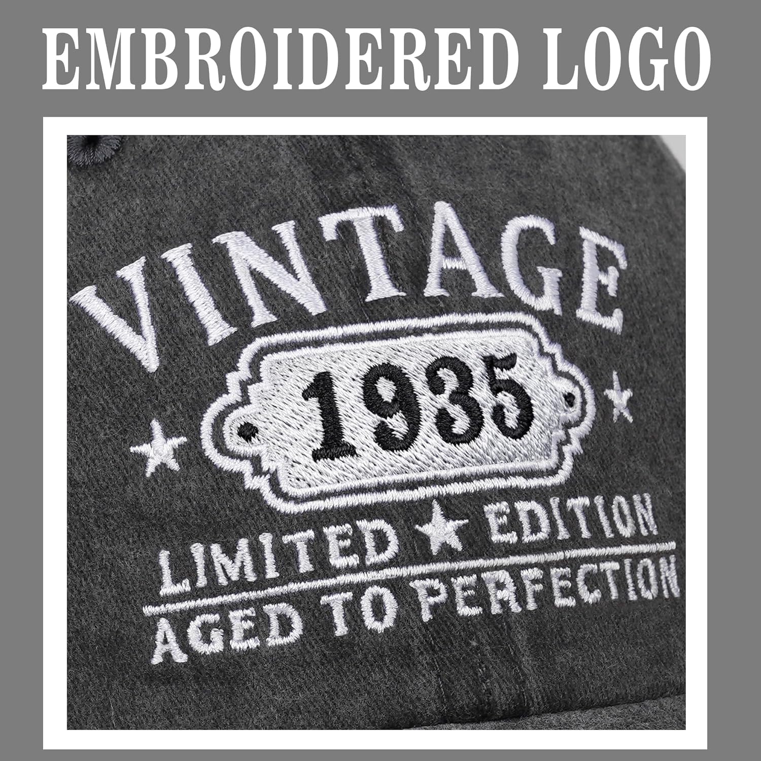 90th Birthday Gifts for Women Man Vintage 1935 Hat Embroidered Black Baseball Cap - Image 2