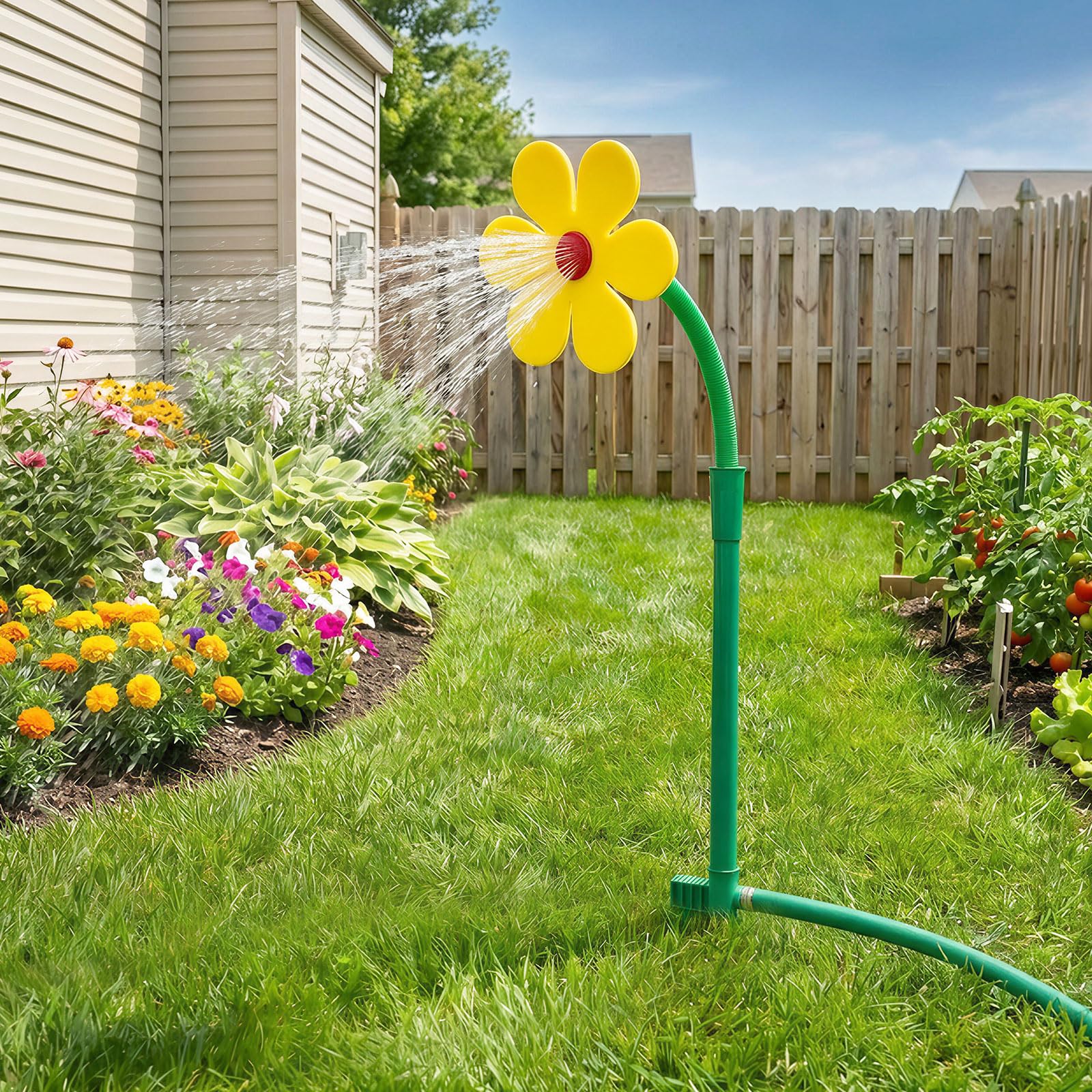Crazy Daisy Sprinkler,Dancing Flower Water Sprinkler with Adapters for Lawn & Garden,Watering Sprinklers Sprayer Irrigation Tool for Yard Watering Kid Pet Playing(1PC)