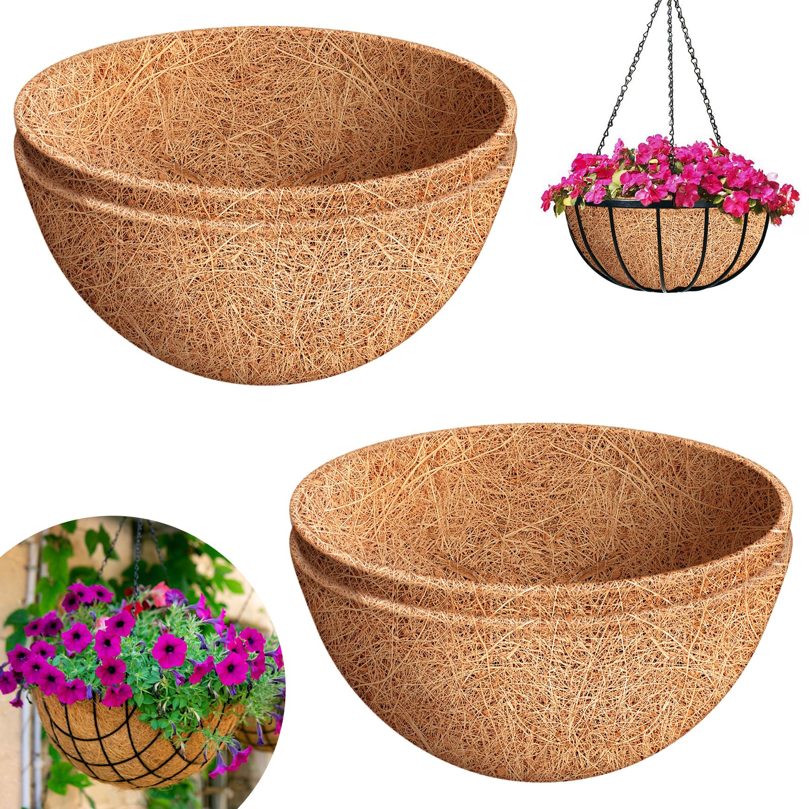 Riare 4 Pack 20 Inch Round Coco Liners