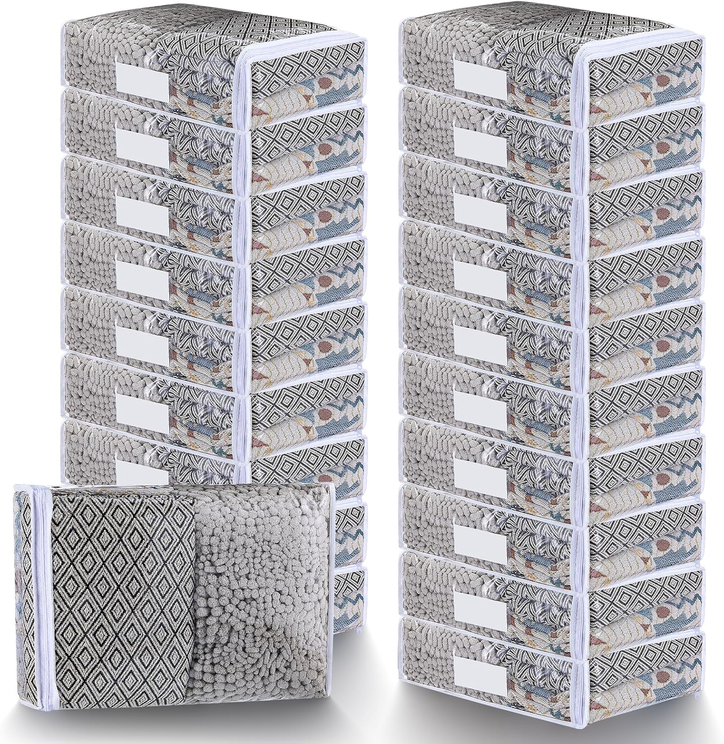 20 Pack 15x11x4" Clear PVC Plastic Storage Bags with Zipper for Home, Clothes, Bedding, Blankets, Fabrics, Cosmetics, Christmas Decoration Organizer