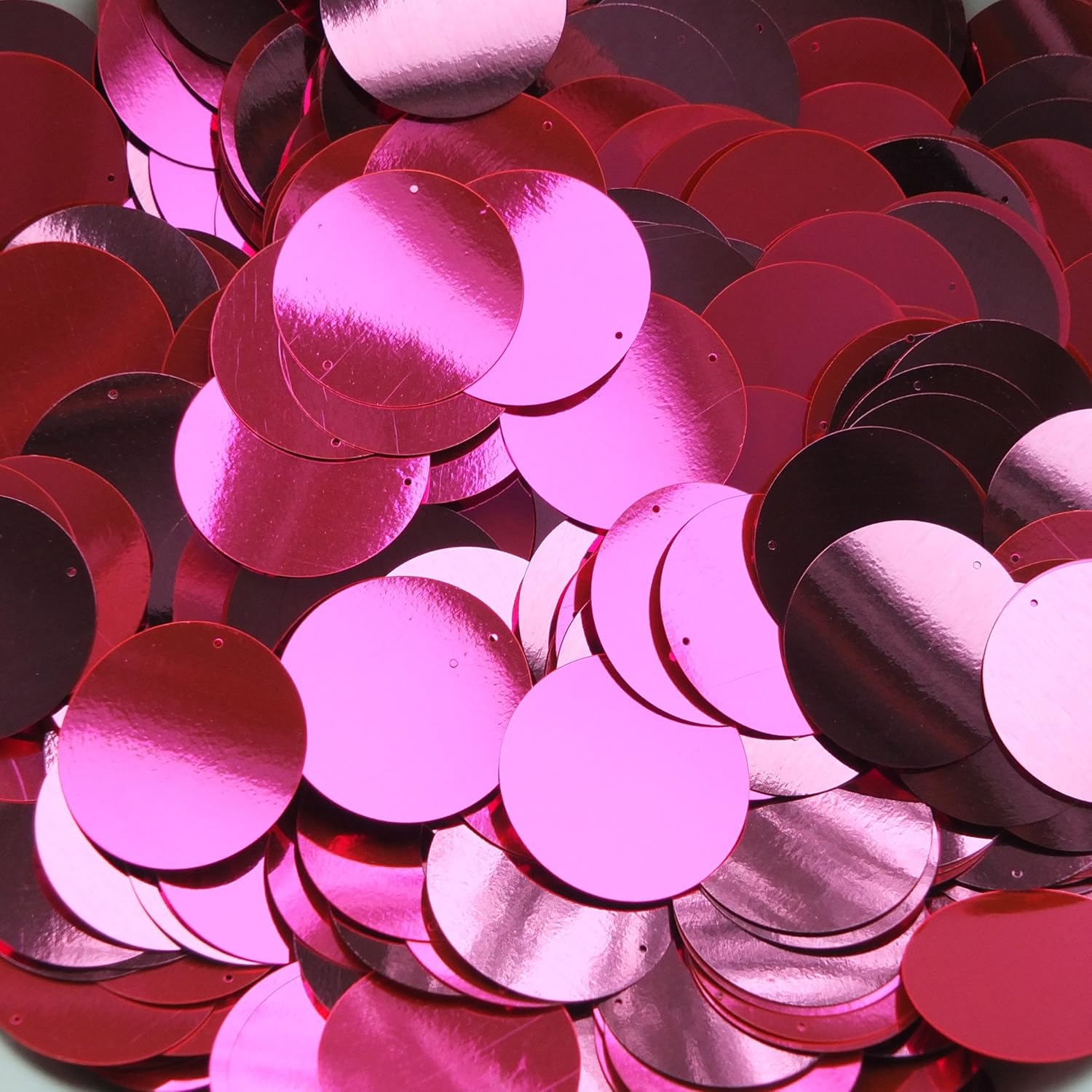 Sequin Hot Pink Fluorescent Metallic Round 30mm Couture Loose Paillettes