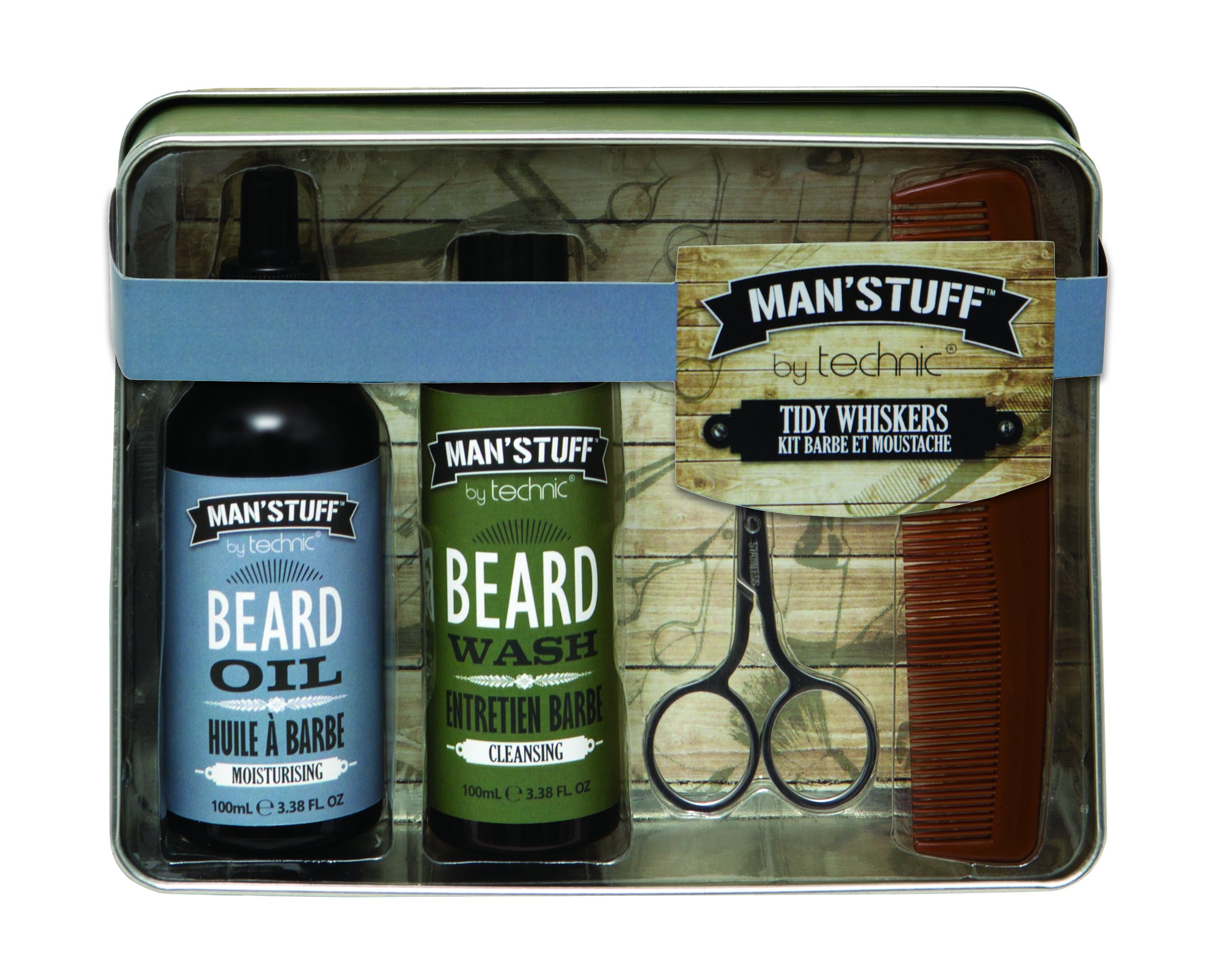 Mens Man Stuff Tidy Whiskers Barber Kit Beard Moustache Cleansing