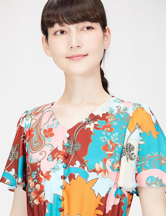 Amazon | [グレースコンチネンタル] 2023AW ﾍﾟｲｽﾞﾘｰﾌﾗﾜｰﾌﾟﾘﾝﾄﾜﾝﾋﾟｰｽ