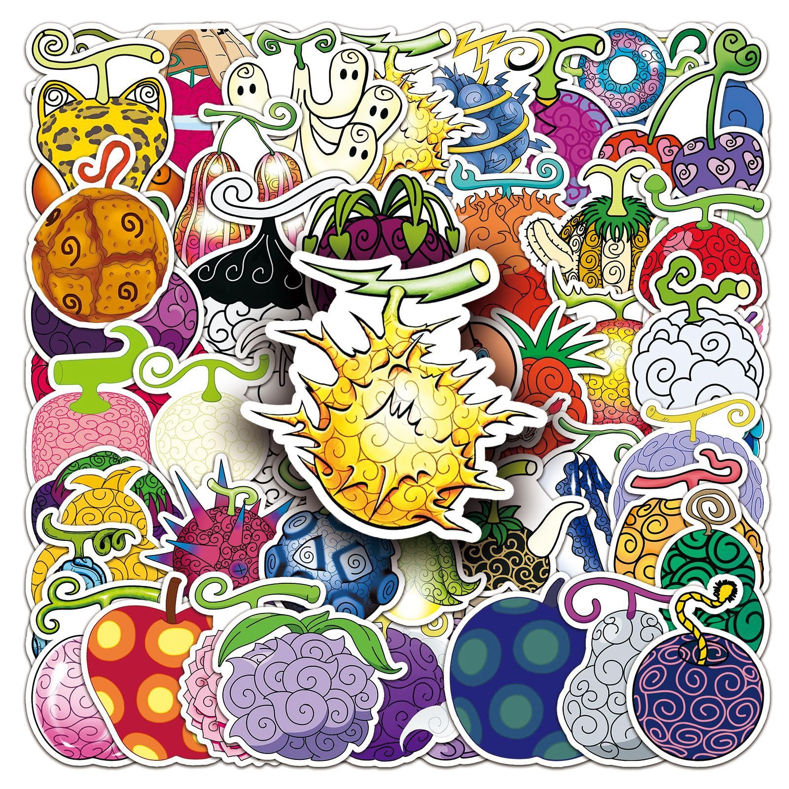Amazon | 50枚セット 悪魔の実 ステッカーシリーズ シール ビンテージ