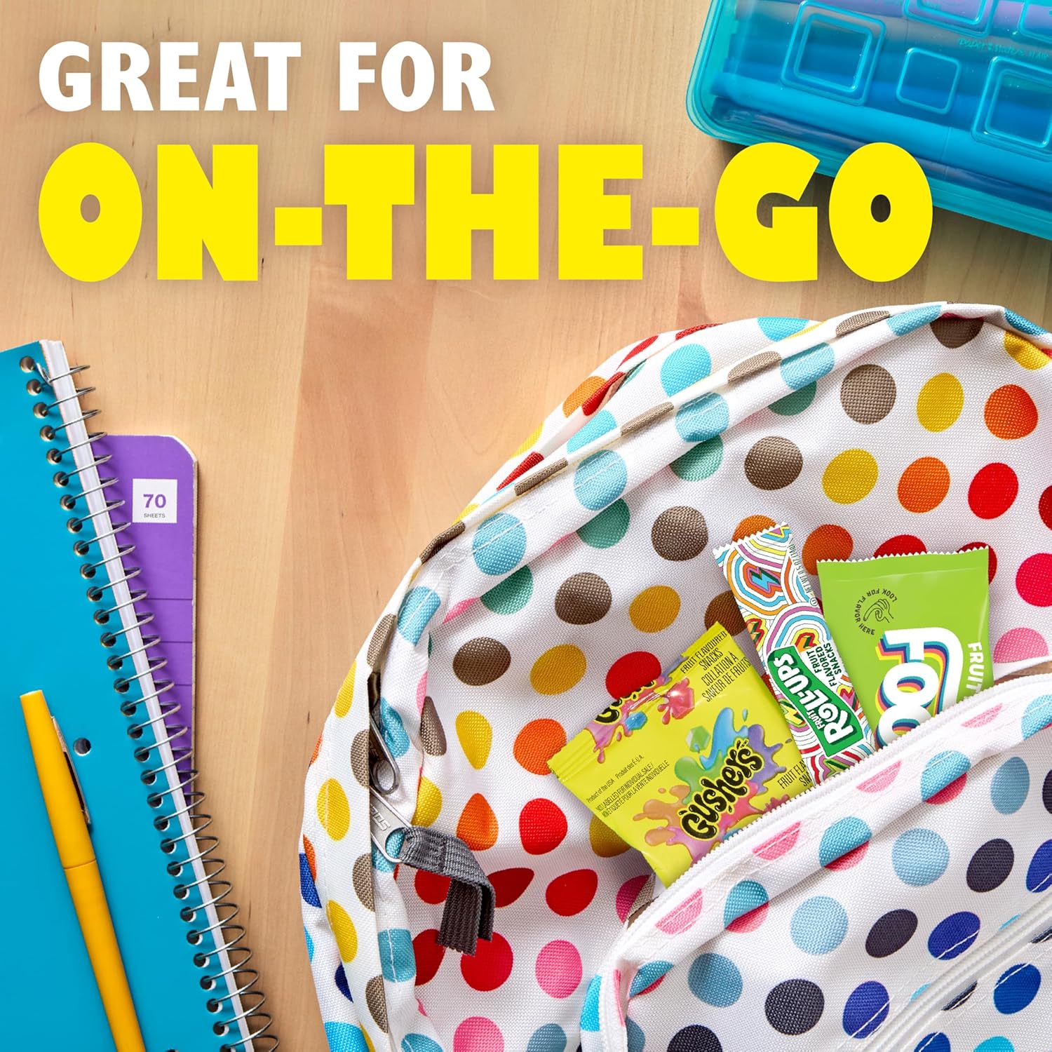 Fruit Roll-Ups, Fruit by the Foot, Gushers Fruit Flavored Snacks Variety Pack, Gluten Free, 8 Ct, 5.1 oz (Pack of 8)