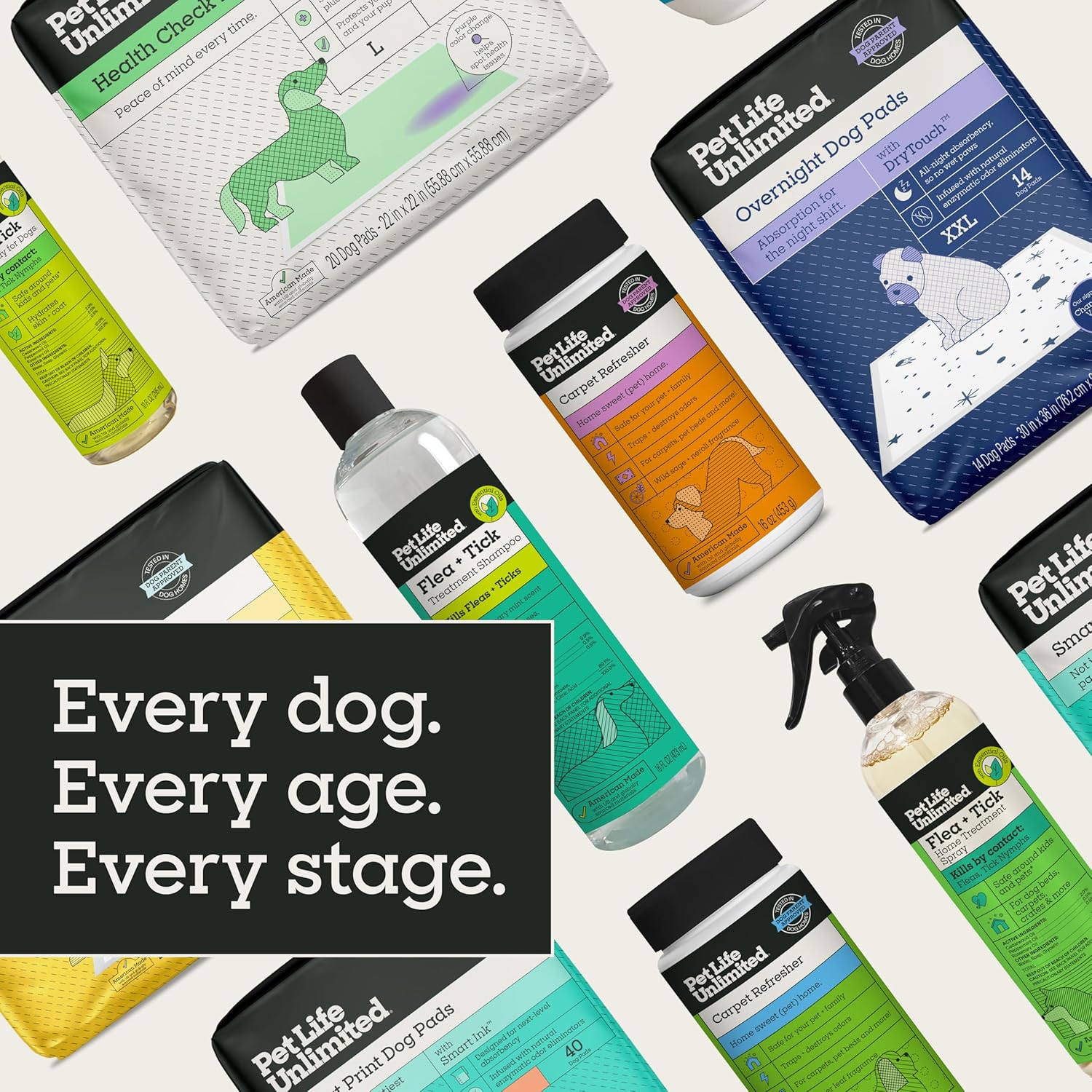 Pet Life Unlimited Overnight XXL Puppy Pads for Dogs, Potty Training Pee Pads, 30 Count, 30" x 36", Leak-Proof, Super Absorbent, Quick-Dry Overnight Protection, Made in USA