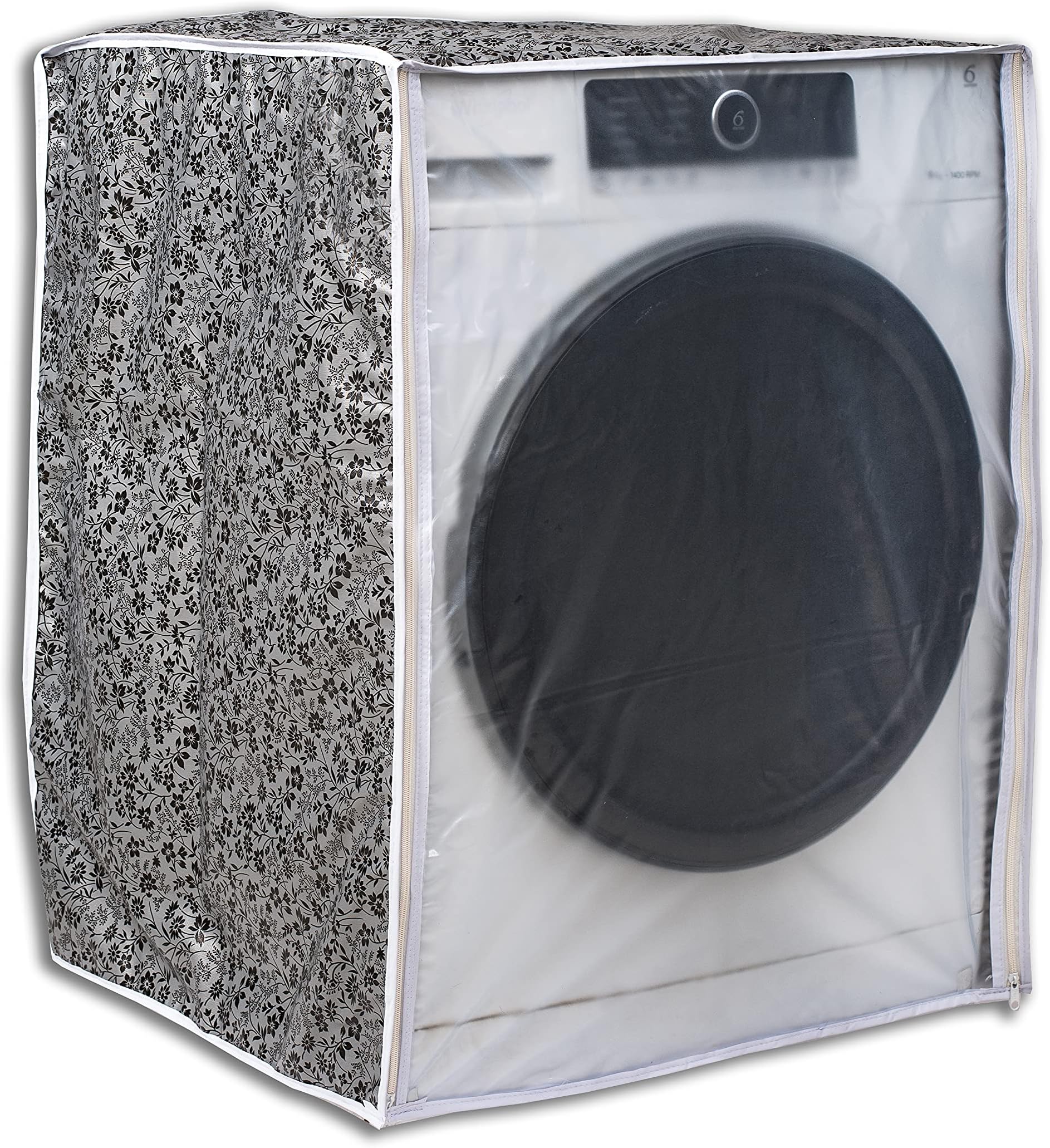 Classic® Front Load Washing Machine Cover Suitable for LG 7 Kg & 7.5 Kg (60cmsX63cmsX81cms, Black & Grey)