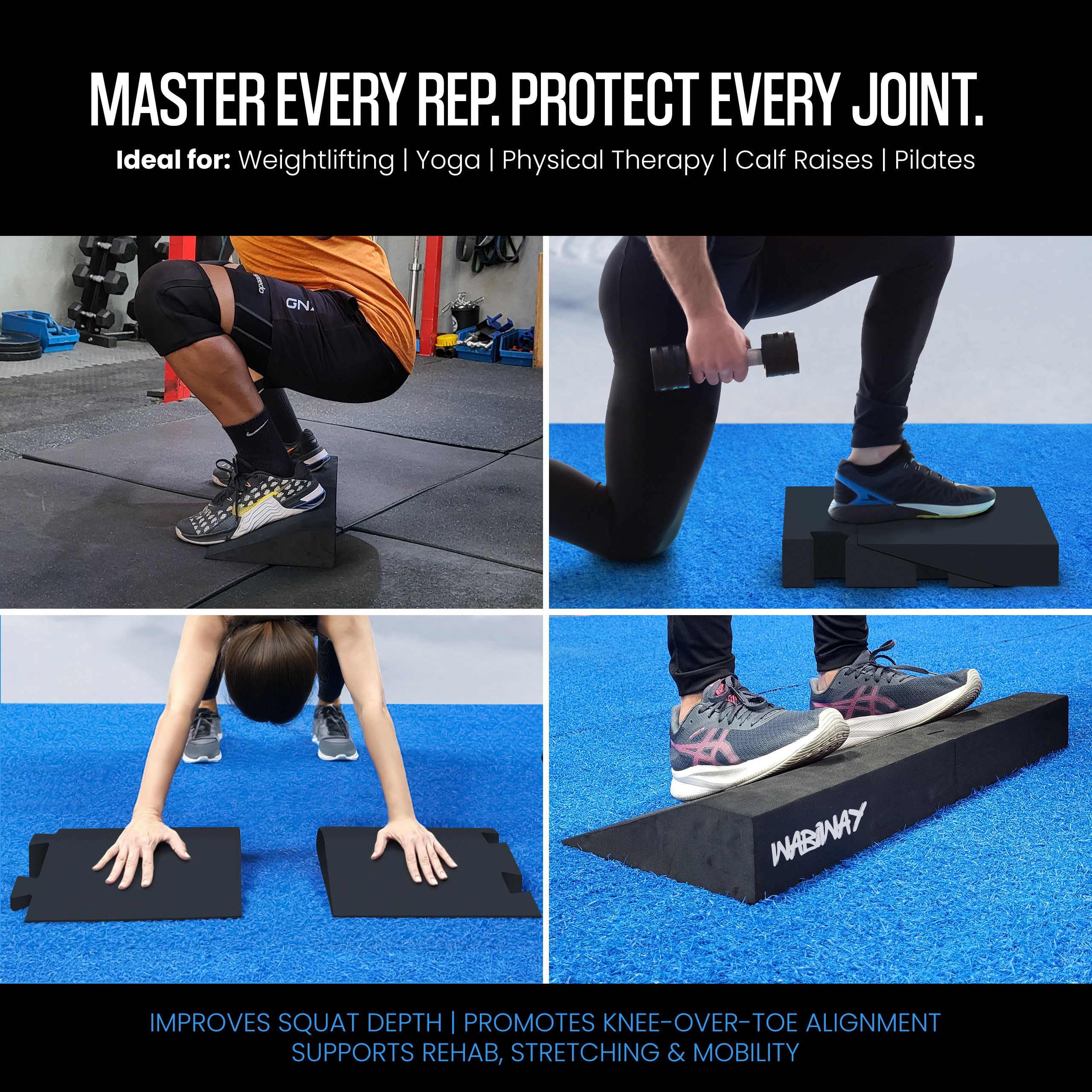 Slant Board WABIWAY U2013 2-in-1 Heel Elevated For Squats Calf