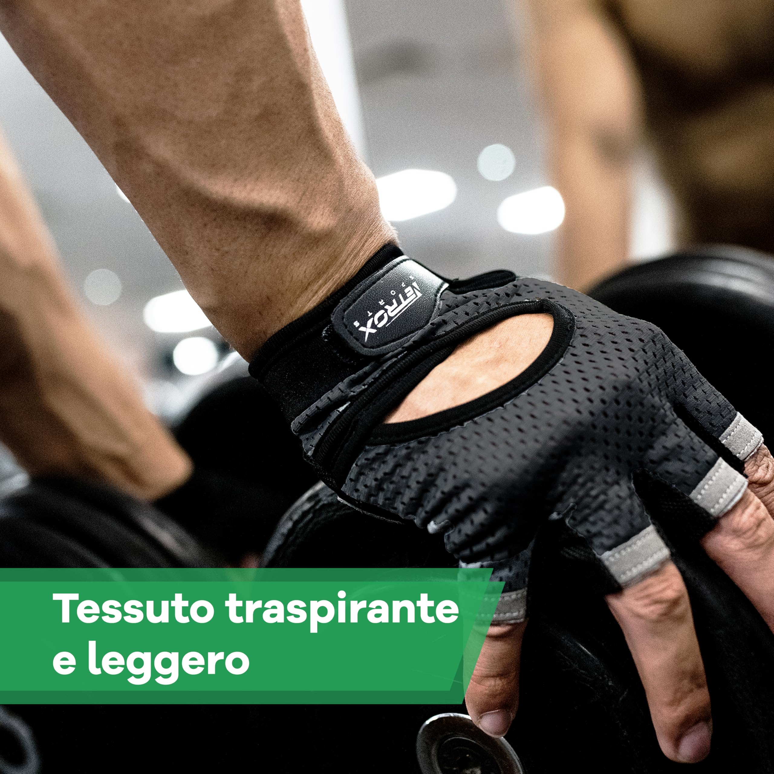 Netrox NetroxSports - Guanti Palestra Uomo e Donna - Traspirante e con un grip extra - Bici, MTB, Fitness, Calisthenics, Bodybuilding, Ciclismo, Gym Gloves, Accessori Sollevamento Pesi, Sportivi