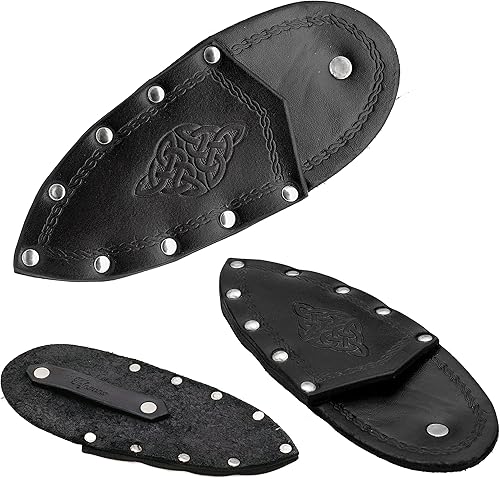 Miniatura 5 de Toferner Cuchillo forjado a mano, cuchillo de tres dedos, cuchillo artesanal hecho a mano con funda de cuero genuino, hoja endurecida, idea de