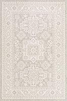 Vista 30 de Unique Loom Outdoor Aztec Collection Alfombra de área - Chalca (10 pies, redonda, azul/marfil)