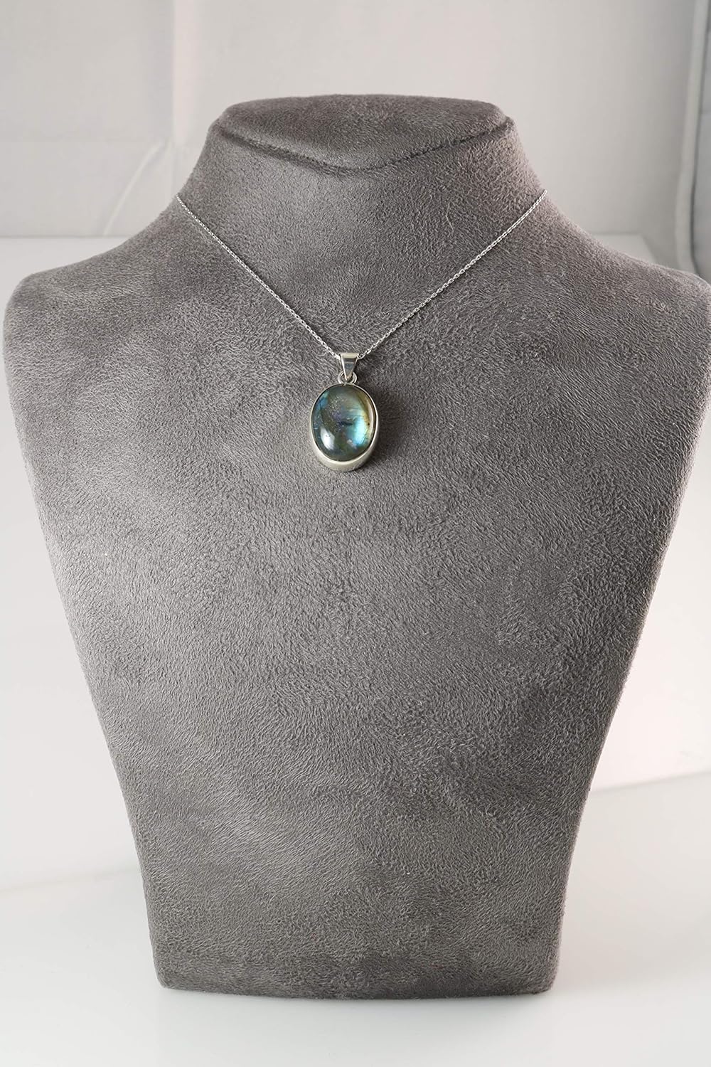 Solid Sterling Silver 925 Oval Gemstone Handmade Small Pendant Necklace for Women & Men - Image 7