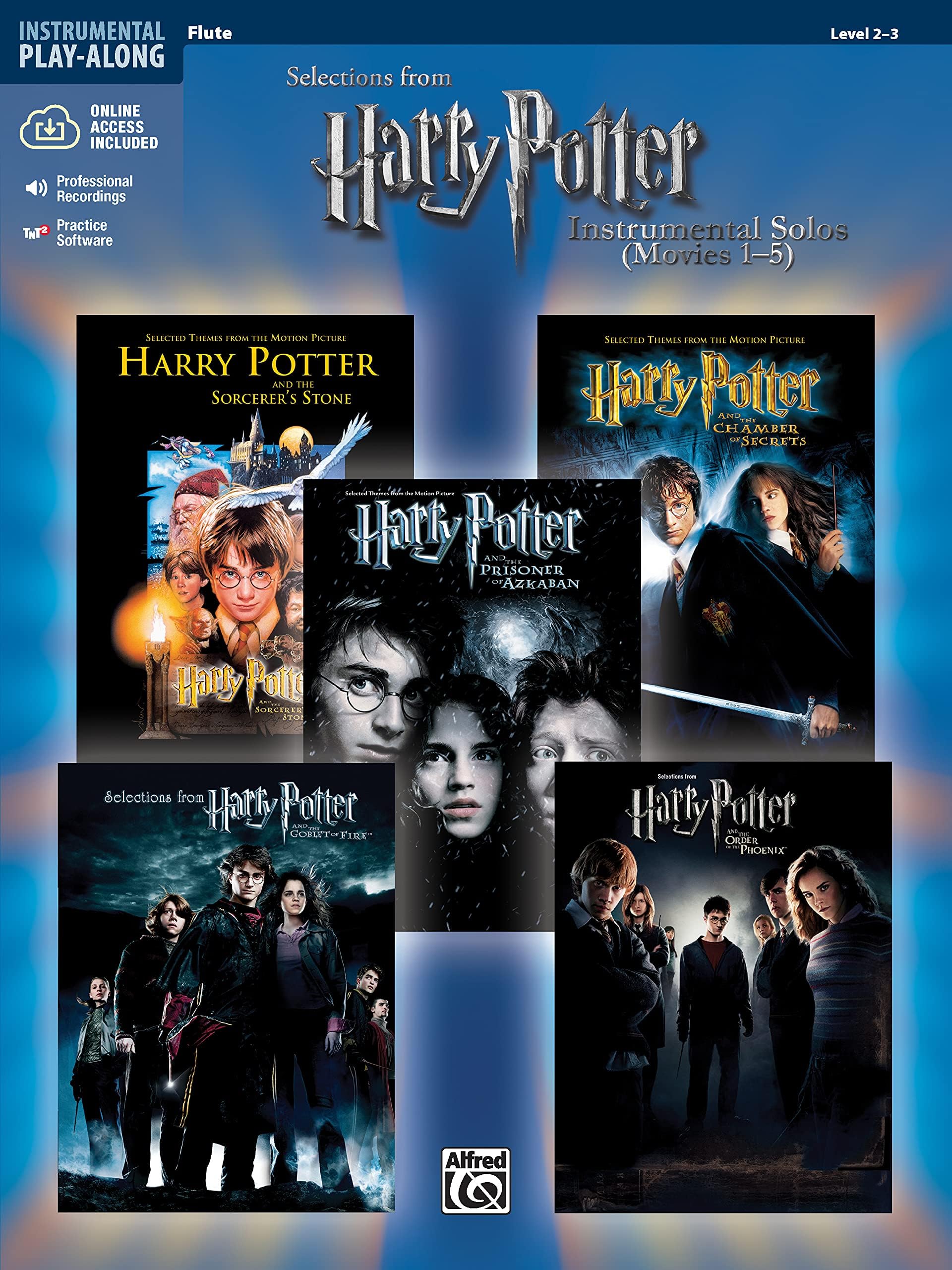 Harry Potter Movies 1-5, for Flute (Harry Potter Instrumental Solos (Movies 1-5): Level 2-3), with audio download