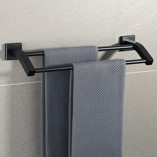 Mooche Towel Rail Wall Mounted Towel Holder SUS304 Stainless Steel Towel Bar 42CM for Bathroom Kitchen, Matte Black Finished, MCGK9009-40-B