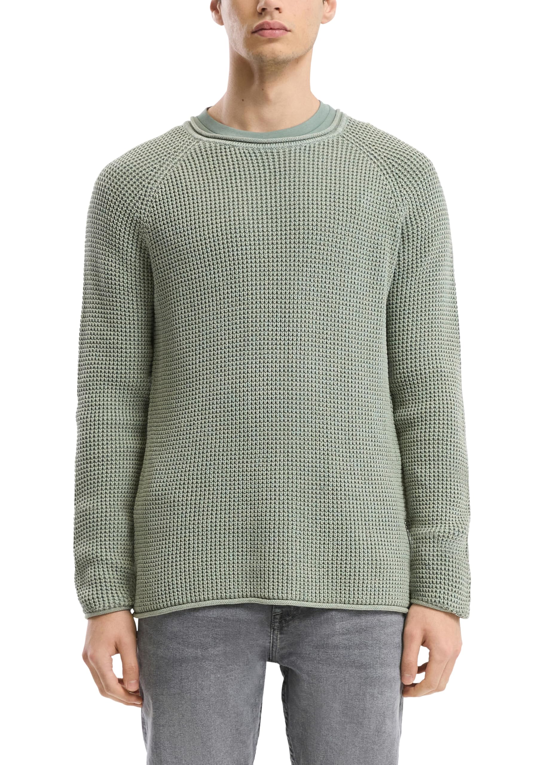 QS Grobstrickpullover mit Rollkante