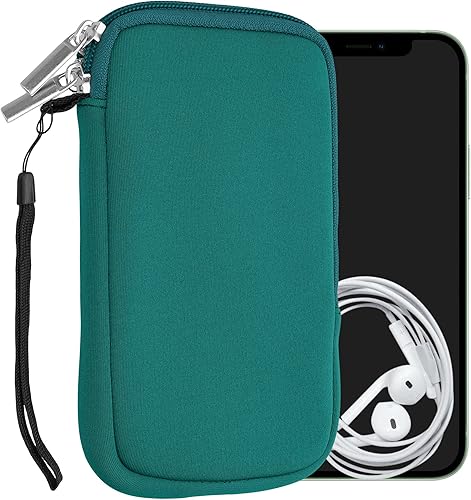Miniatura 68 de kwmobile Bolsa de neopreno para teléfono tamaño XL - 6.7/6.8 pulgadas - Funda universal para celular con cremallera, correa para la muñeca, amarillo