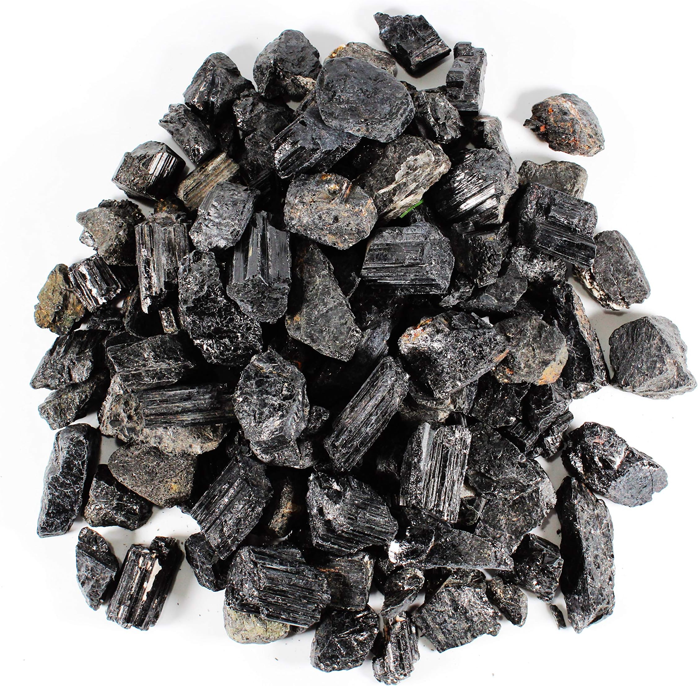 1/2 lb Rough Black Tourmaline Healing Crystals - Tourmaline Stones for EMF Protection - Raw Natural Black Tourmaline Stones in Bulk - Crystal Healing - Cabbing Cutting Lapidary Tumbling and Polishing
