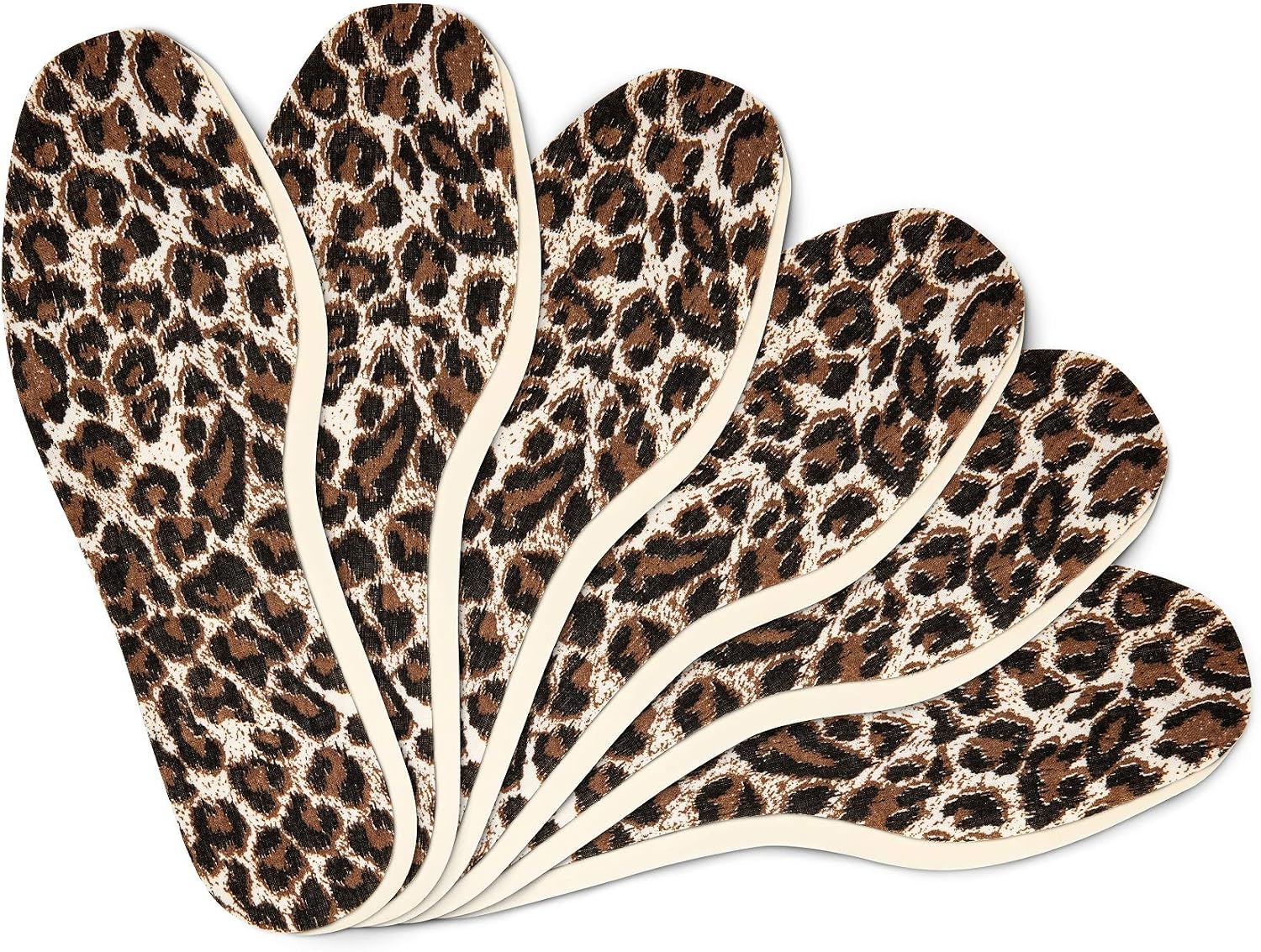 Leopard Shoe Insoles 6 Pair Pack Set for Women, 38 EUR / 5 UK / Women
