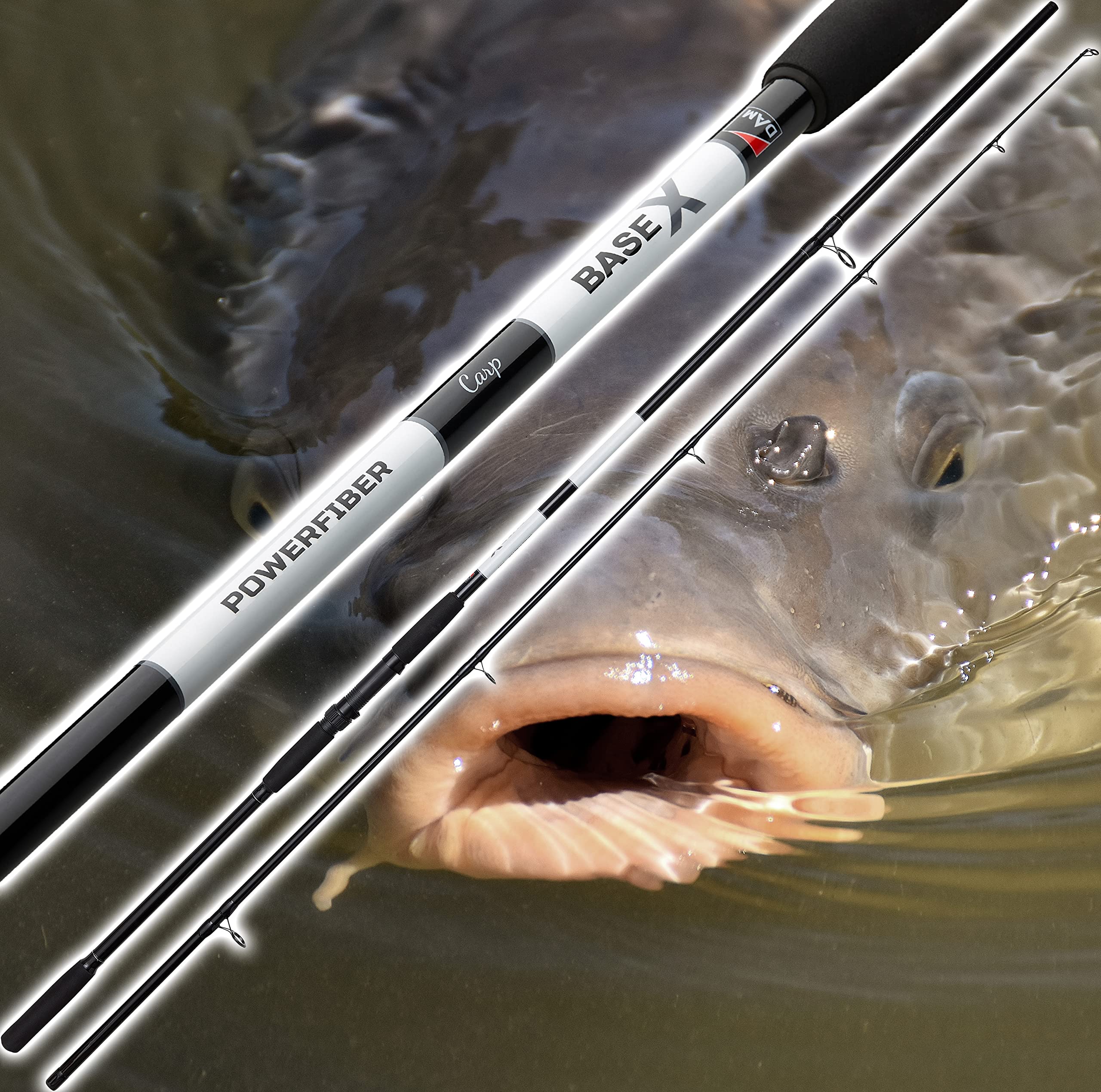 D-A-M Karpfen Set komplett Carp-X - Angelset 2 Karpfenruten + 2 Rollen (3,60 m)