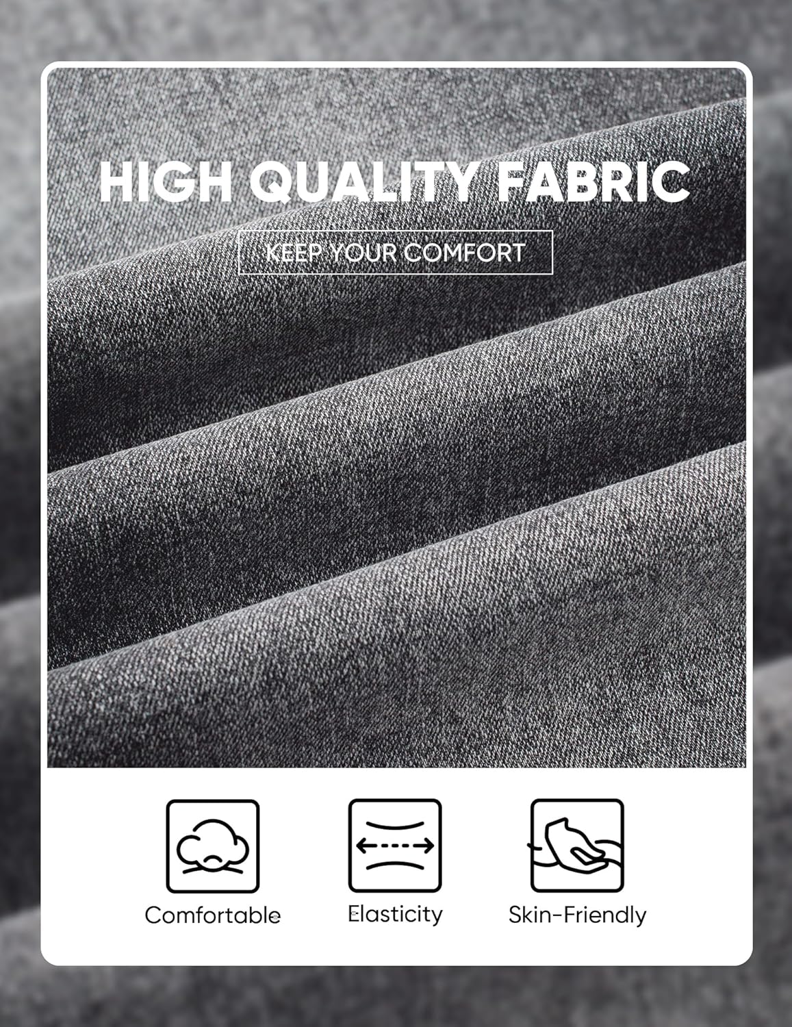 JMIERR Mens Classic Relaxed Fit Jeans Stretch Casual Baggy Denim Pants - Image 4