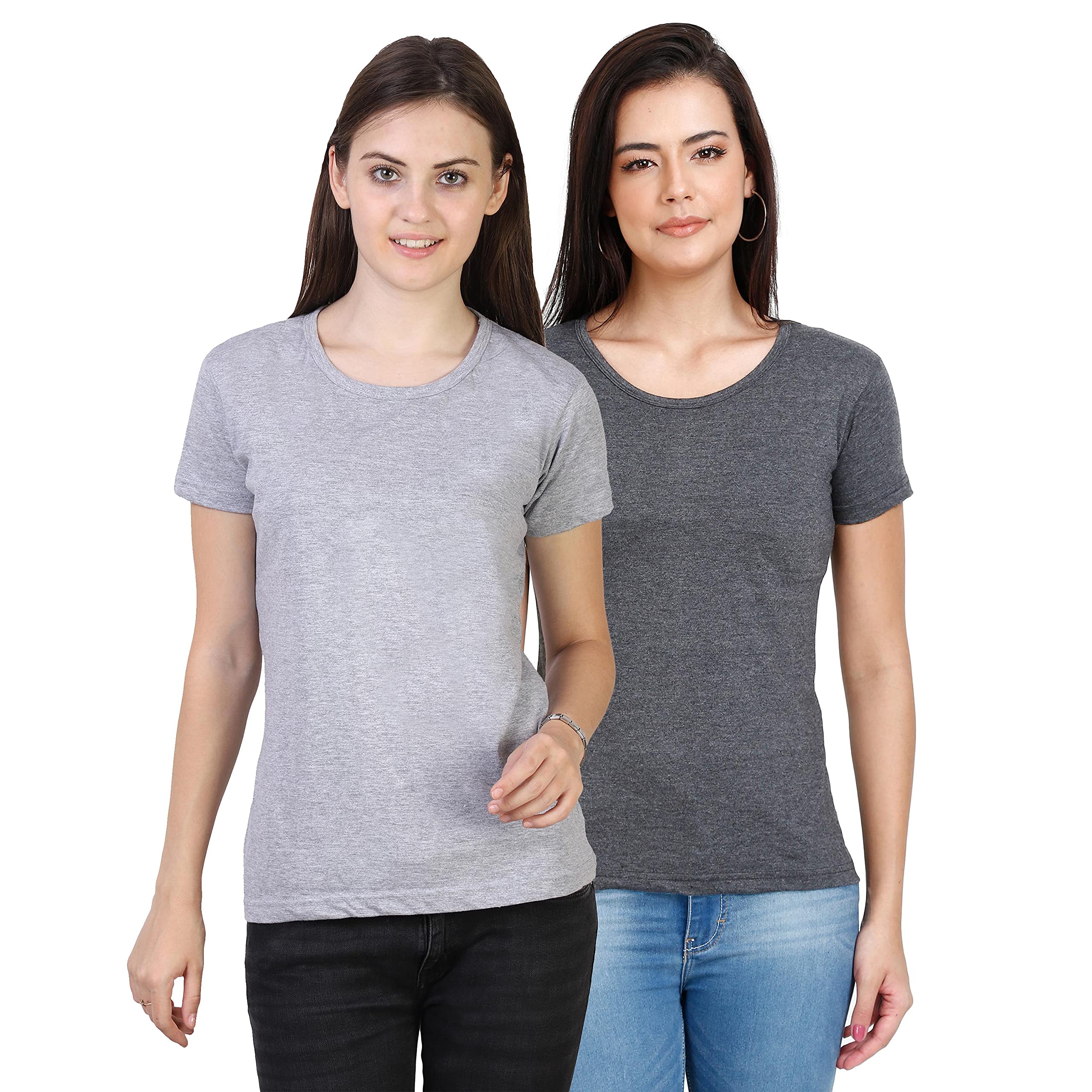 Women's Cotton Plain Round Neck Half Sleeve Combo T-Shirt-image-19