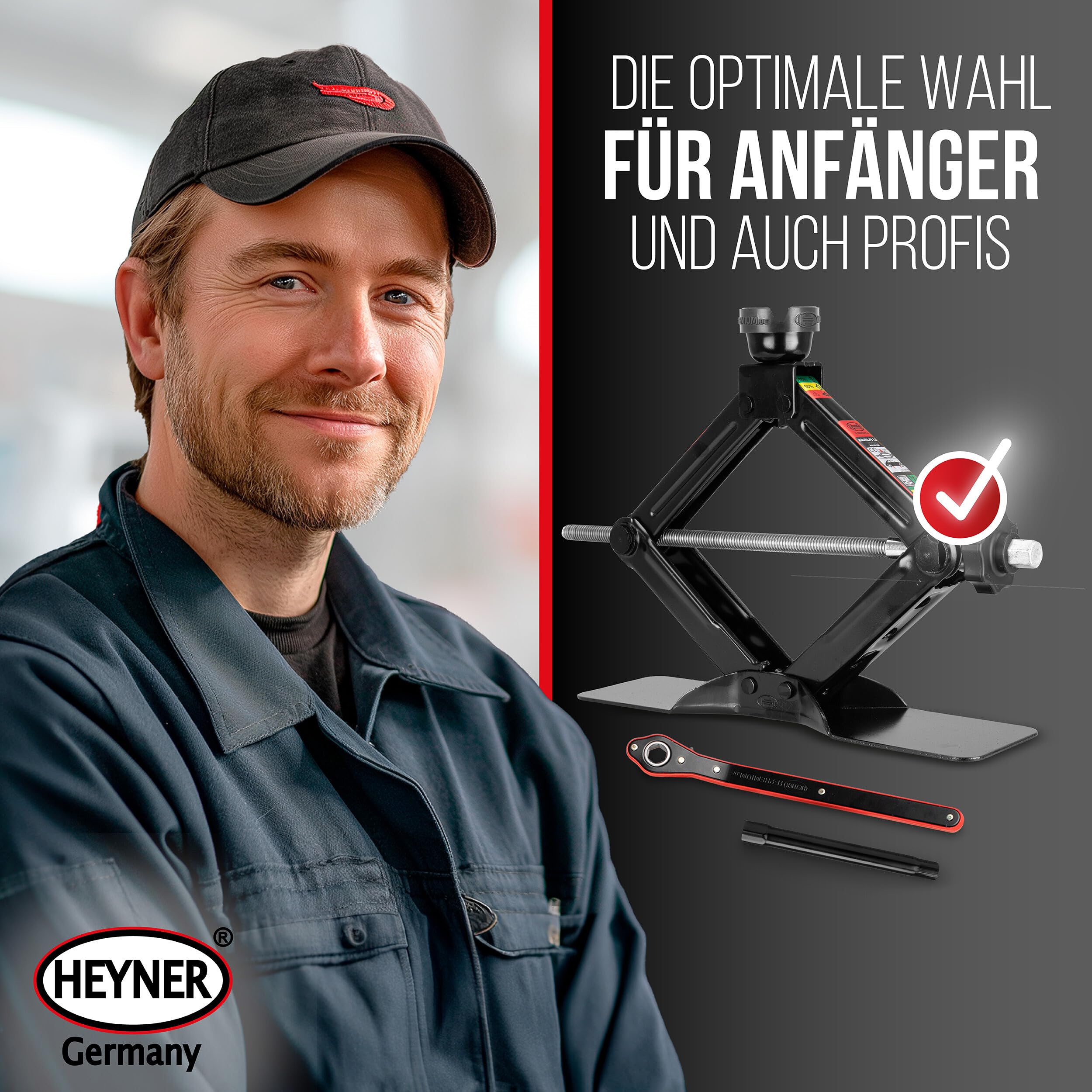 HEYNER® Scherenwagenheber 1,5 t, Seat Leon Gen 4, 112-395 mm 17 mm