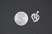 Vista 2 de Colgante de plata de ley con inicial de corazón para mujer