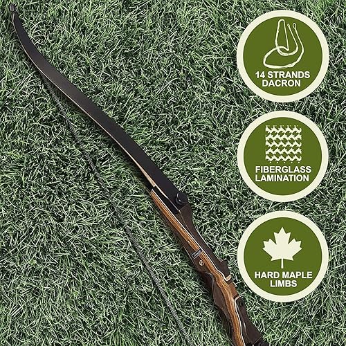 Miniatura 6 de Samick Sage Arco recurvo de tiro con arco de 62 pulgadas, 25-60 libras, lazos para adolescentes a adultos, principiantes a avanzados, para caza