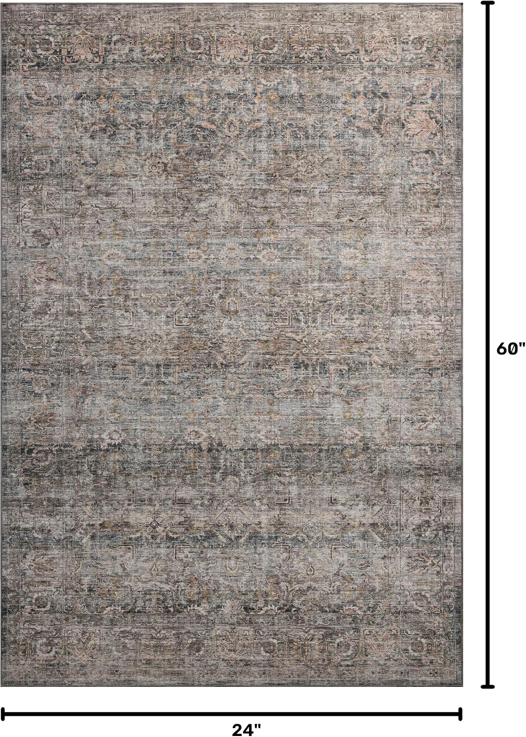 Loloi Amber Lewis Josie Dove/Gold 2'-0" x 5'-0" Accent Rug image 2