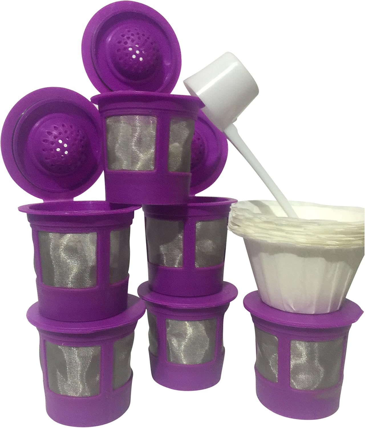 6 pcs. GENERIC Refillable Reusable Coffee or Tea Filter Cup for Keurig KCup Brewers pack in a