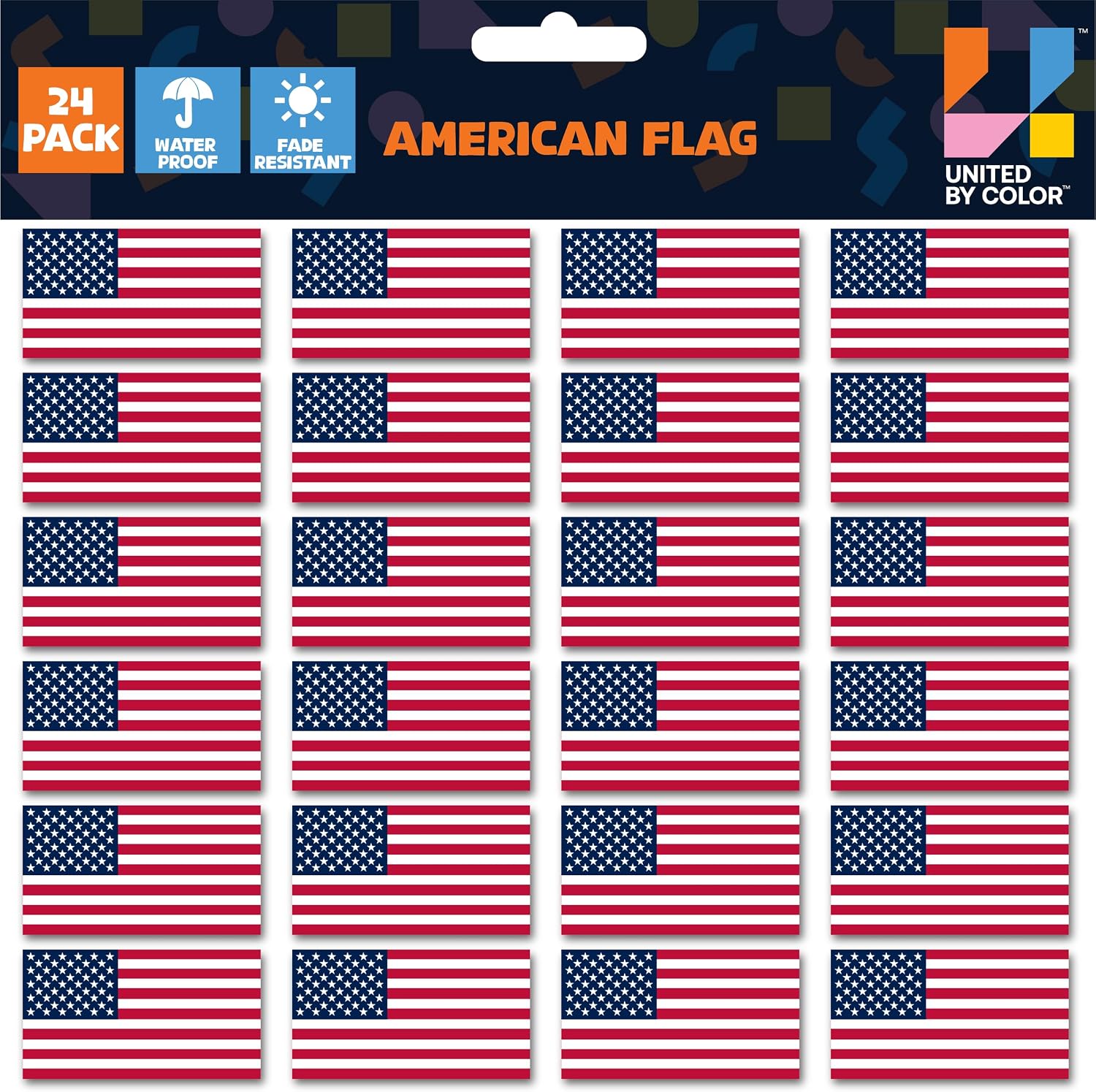 Small American Flag Hard Hat Stickers (1 x 2 Inch - 24Pack) Waterproof USA Flag Decals for Hard Hats, Helmet, Toolbox, Phone, Laptop, Water Bottle Tactical Morale Military Gear Labels