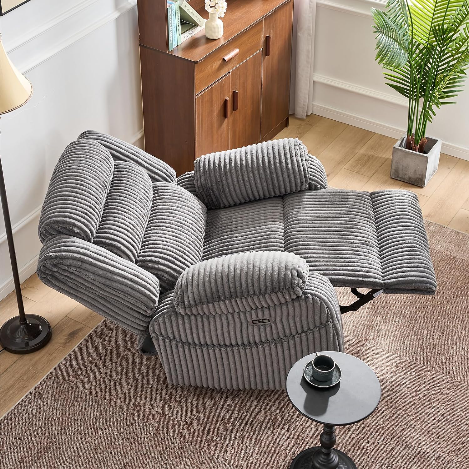 SINCRUMI Power Swivel Rocker Recliner Chair, Massage - Image 2