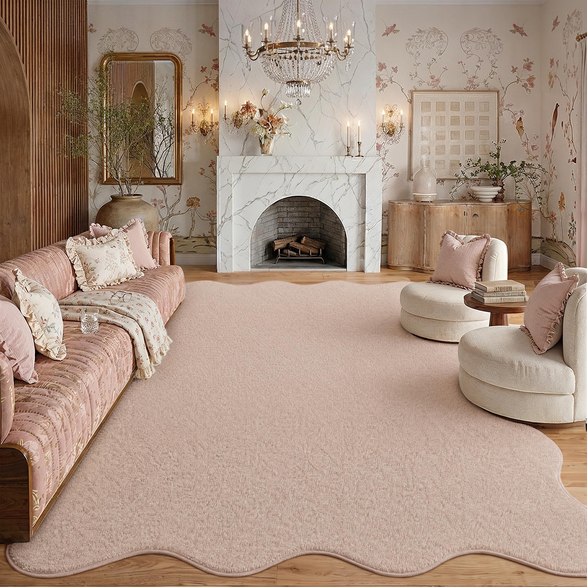 PureCozy Living Room Pink Rug 240x300cm Soft Fluffy Washable Carpet