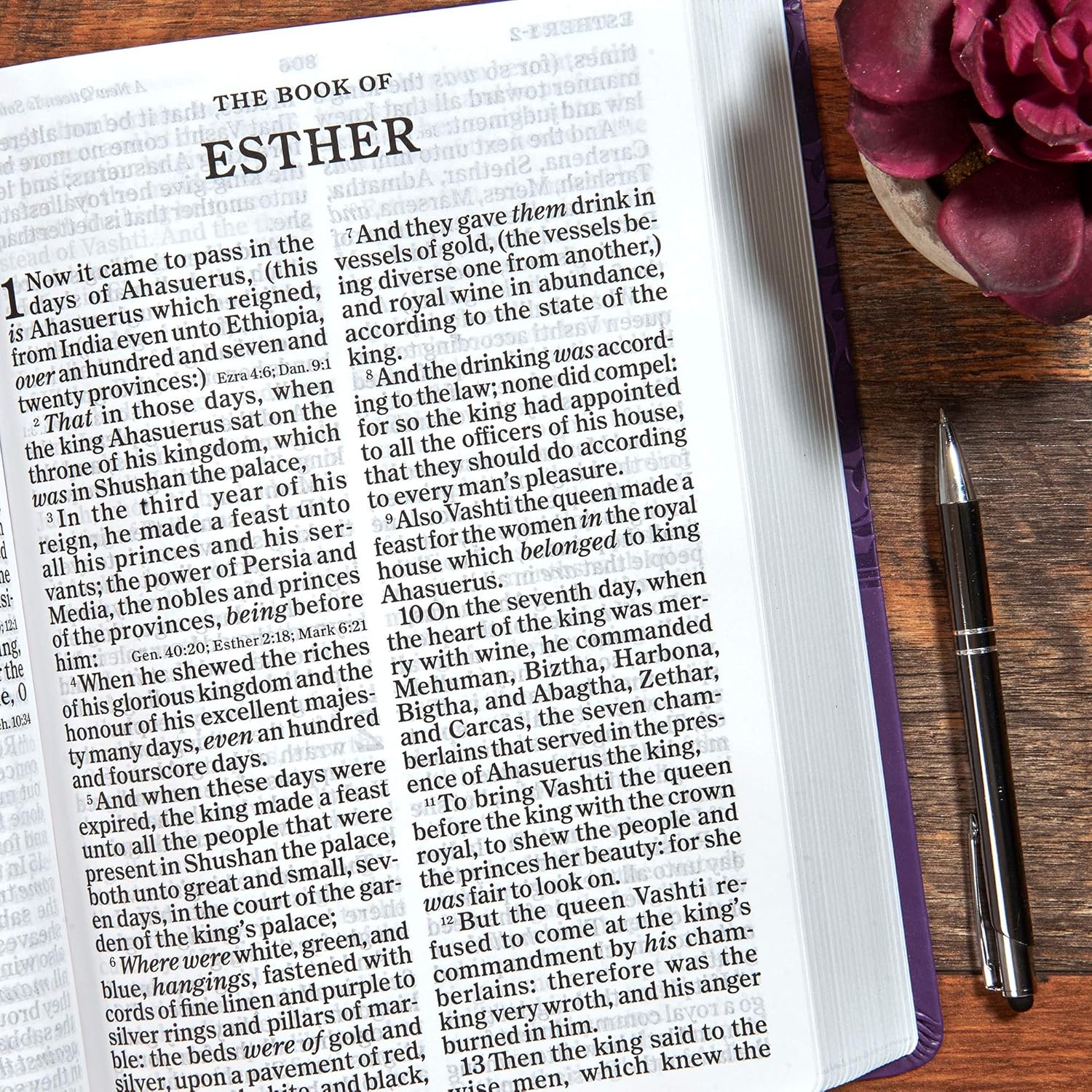 KJV Super Giant Print Reference Bible, Purple LeatherTouch, Red Letter, Pure Cambridge Text, Presentation Page, Cross-References, Full-Color Maps, Easy-to-Read Bible MCM Type