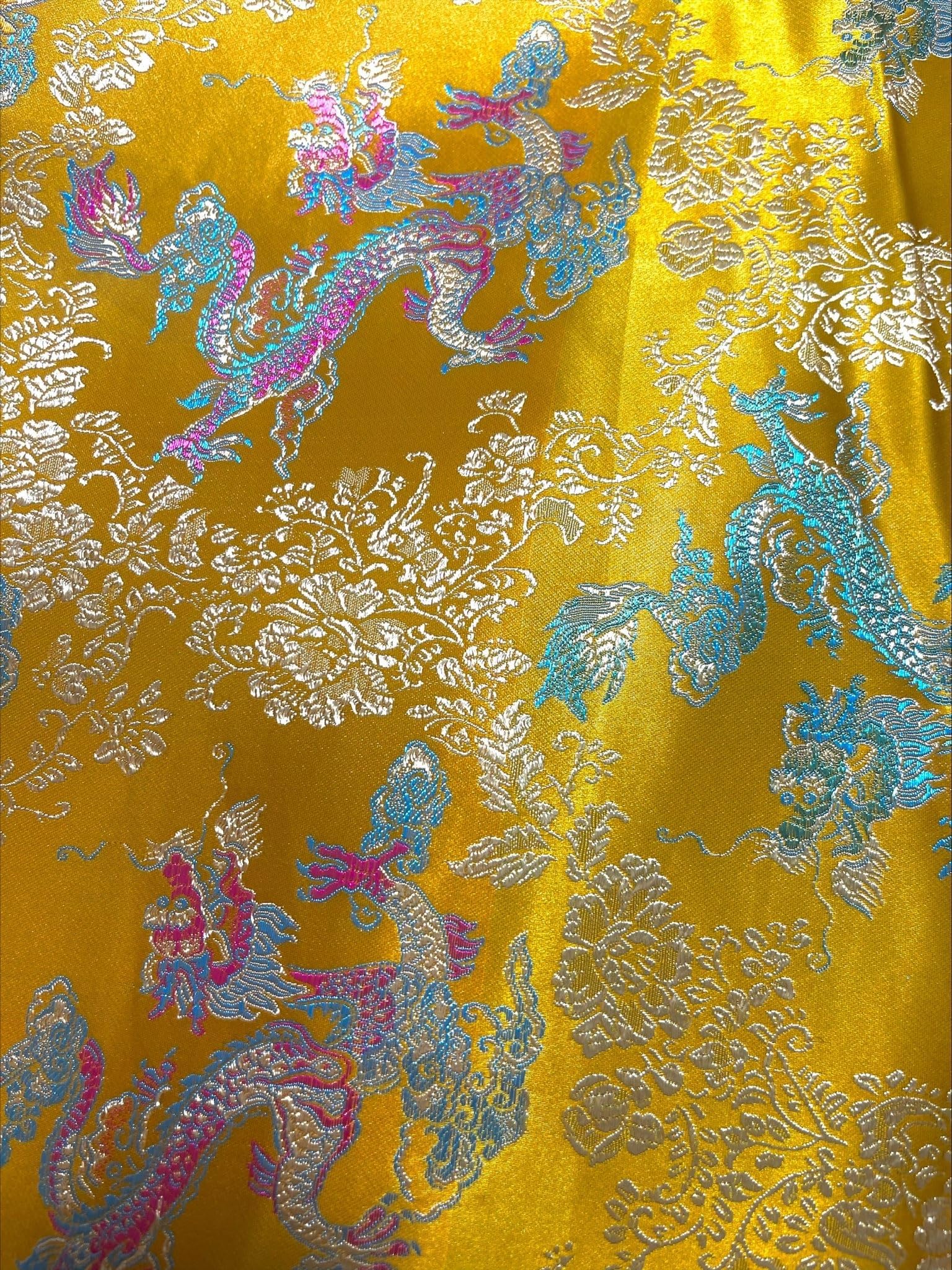 Sedona Designz Chinese Dragon Brocade Fabric by The Yard | 45" Wide, 100% Polyester, Luxurious & Vibrant for Costumes, Quilting, Decor, and Crafts