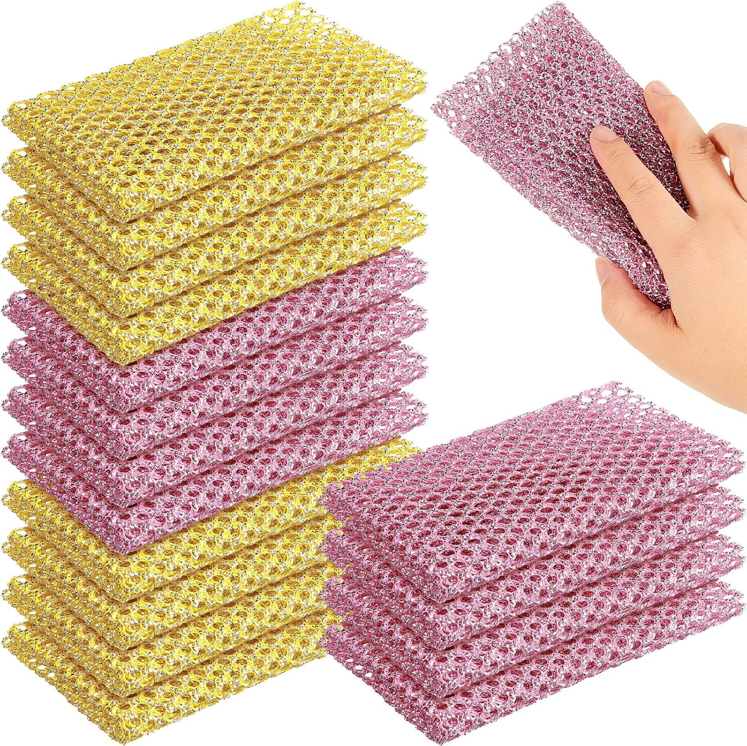 WLLHYF Non-Scratch Scrub Sponge 5 Pack Natural Kitchen