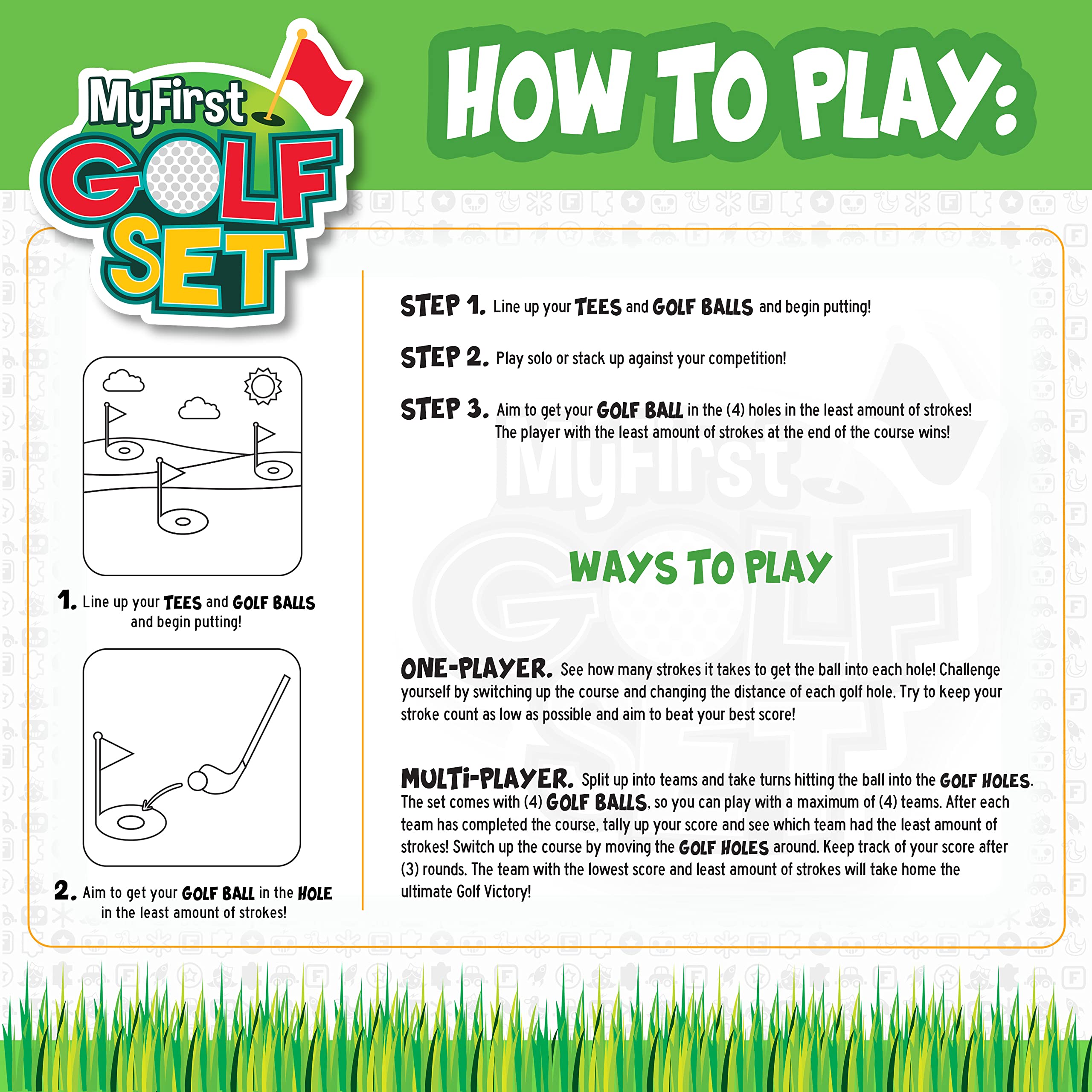 Franklin Sports Kids Toy Golf Set - MyFirst Plastic Golf Clubs + Balls Set for Kids + Toddlers - Mini Toy Righty + Lefty Golf Club Set - Includes Carry Case, (4) Balls + (4) Holes, Red - Image 4