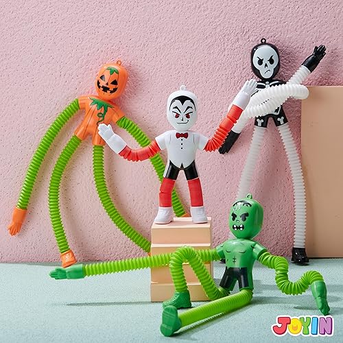 Miniatura 6 de JOYIN 4 piezas de juguetes sensoriales elásticos para Halloween, juguetes de tubo telescópico para aliviar el estrés, regalos de fiesta de