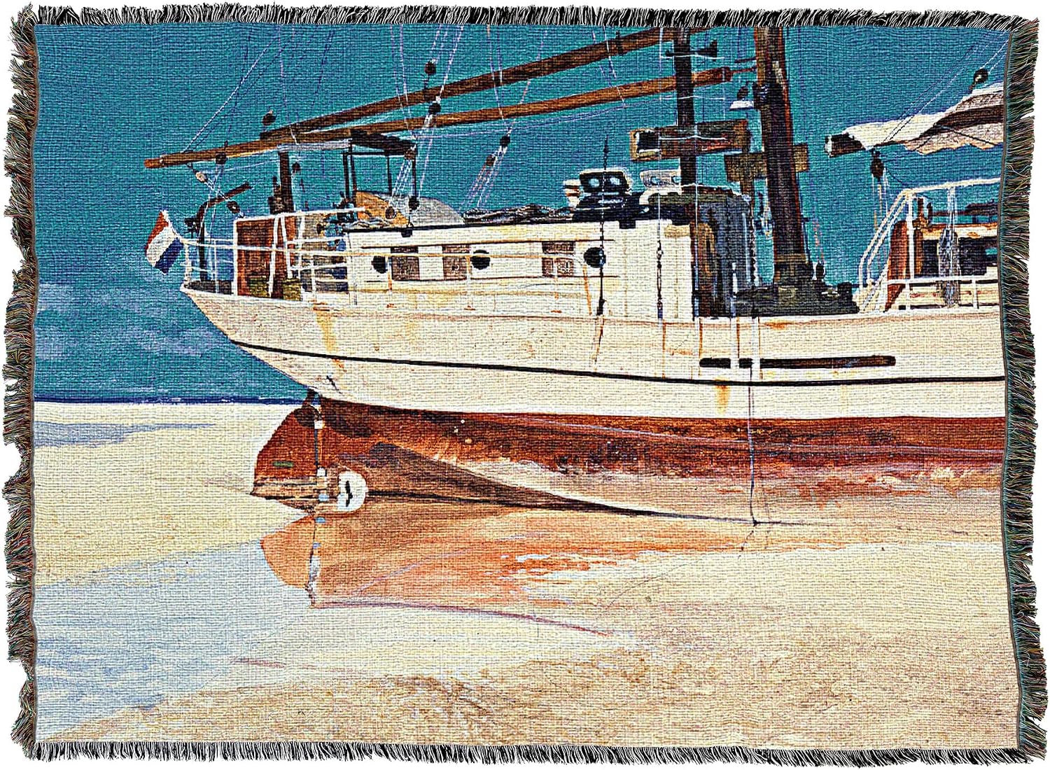 Pure Country Weavers St. Christopher Beached Blanket by Roger Bansemer - Coastal Ocean Beach Gift Tapestry Throw Woven from Cotton - Made in the USA (72x54)