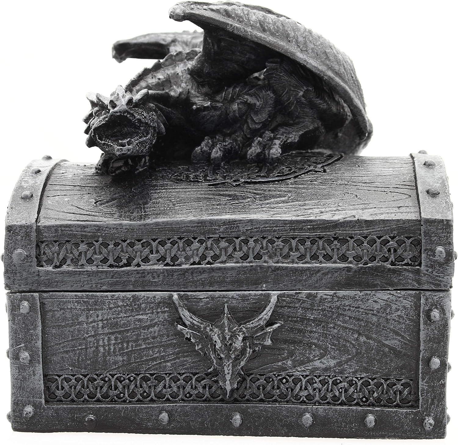 Forged Dice Co. Deluxe Dragon Dice Storage Box with Custom Foam Insert - Holds up to 6 Sets of Polyhedral Dice or 42 Individual Dice - Treasure Chest for Dungeons And Dragons Dice - Great DnD Gifts