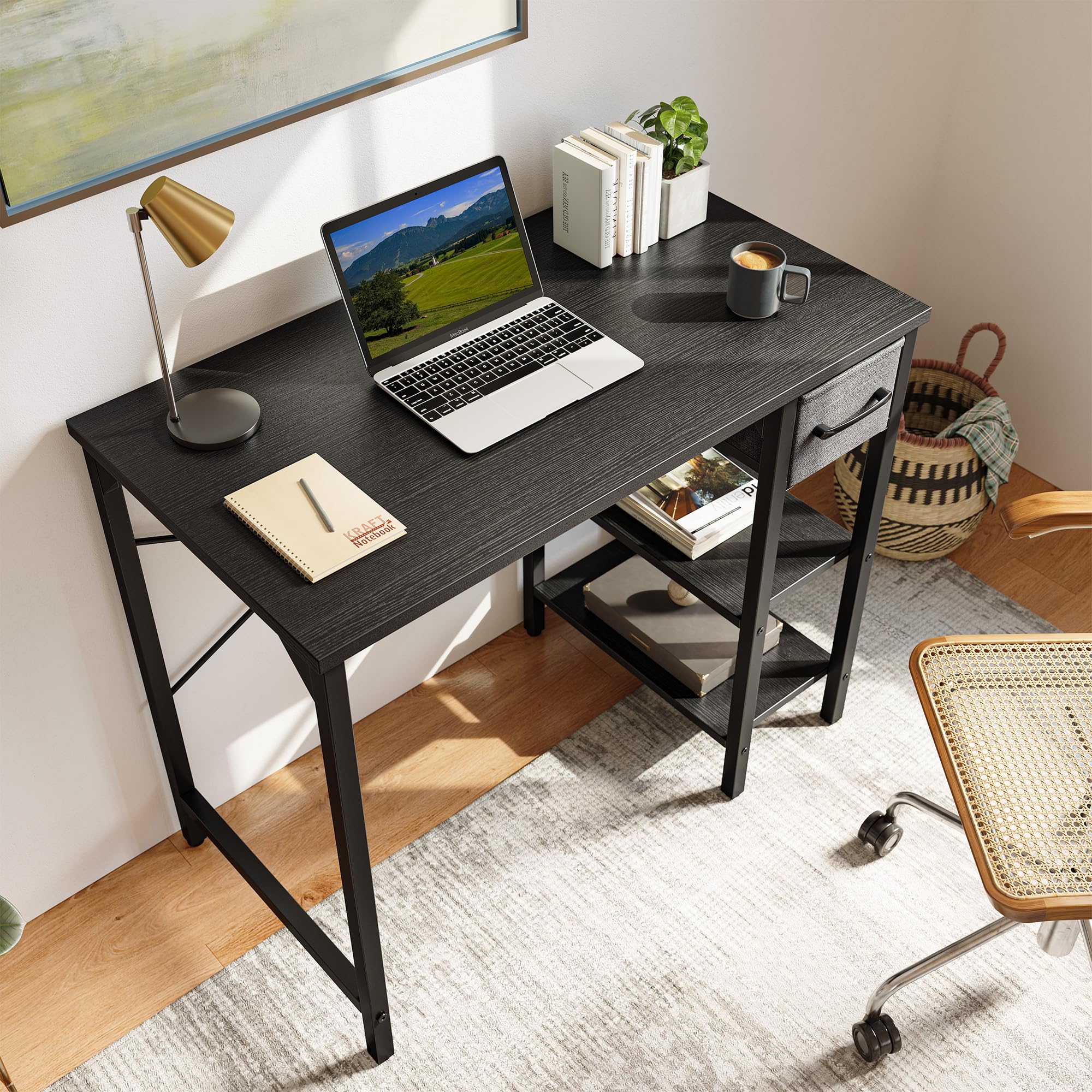 Snapklik.com : CubiCubi Computer Desk, 35 Inch Small Home Office Desk