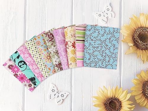 Miniatura 6 de Craftido -25 opciones paquetes de tela de acolchado 100% algodón, 10 cuartos gruesos de 18 x 21 pulgadas, peso mediano de 5.2 onzas, para