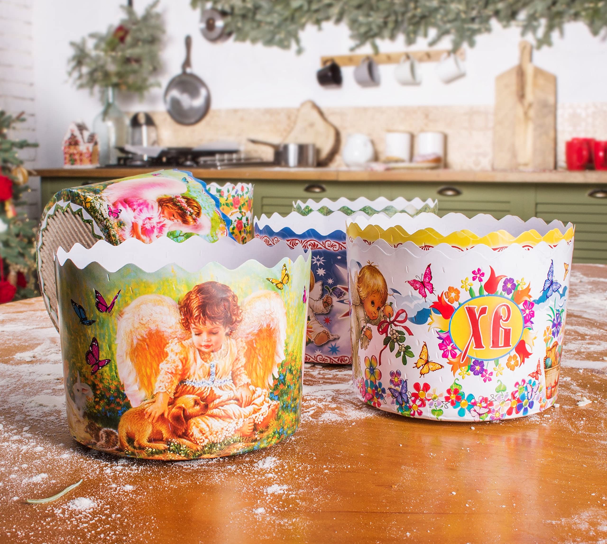 Easter Bread Baking Paper Molds 12 oz | 12 Pack Forms | Round Non Stick Kulich Paska Mold - Panettone Paper Molds (Standard)