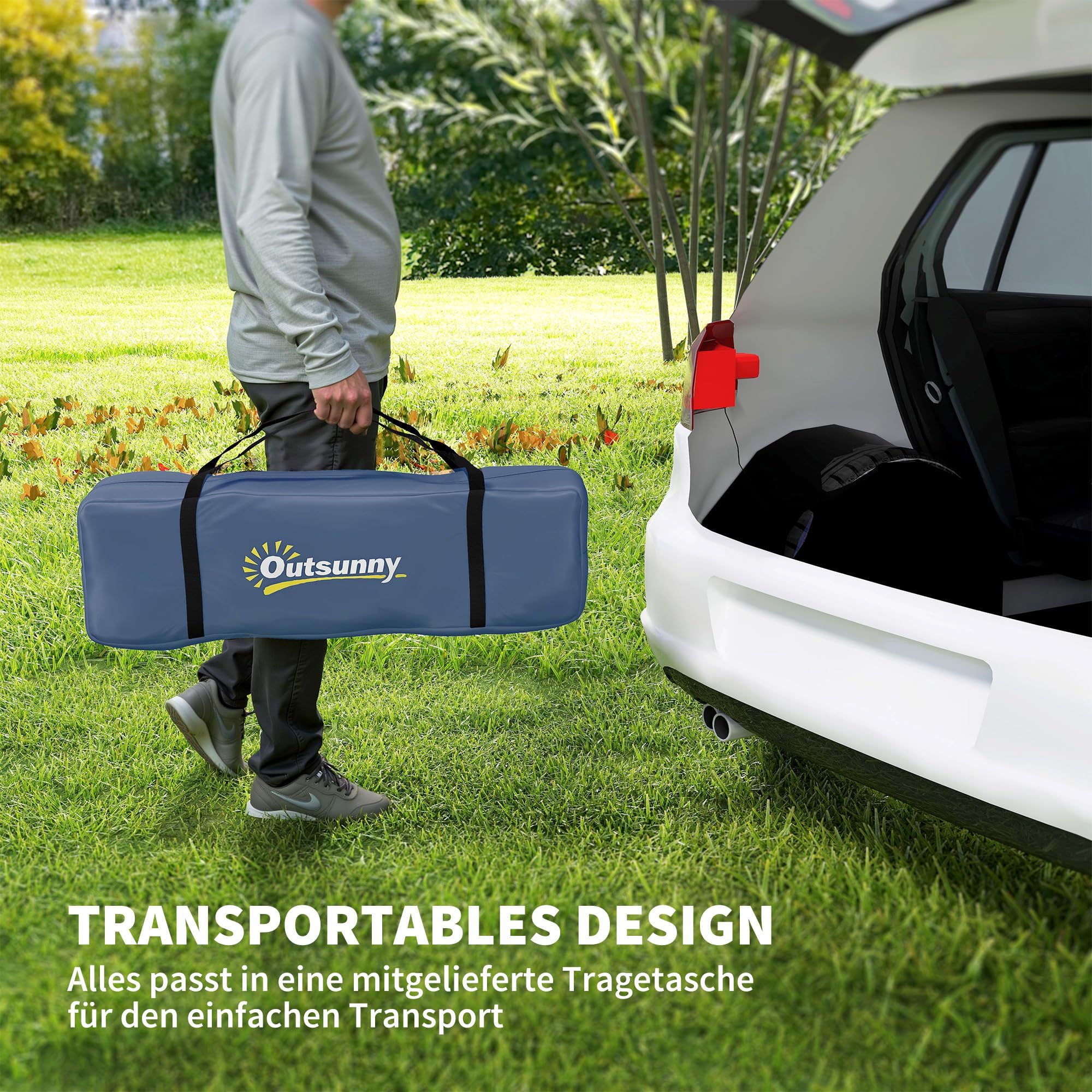 Outsunny Tenda da campeggio per 4 persone, impermeabile, con 2 ante ganci, per campeggio, viaggi, trekking, giardino