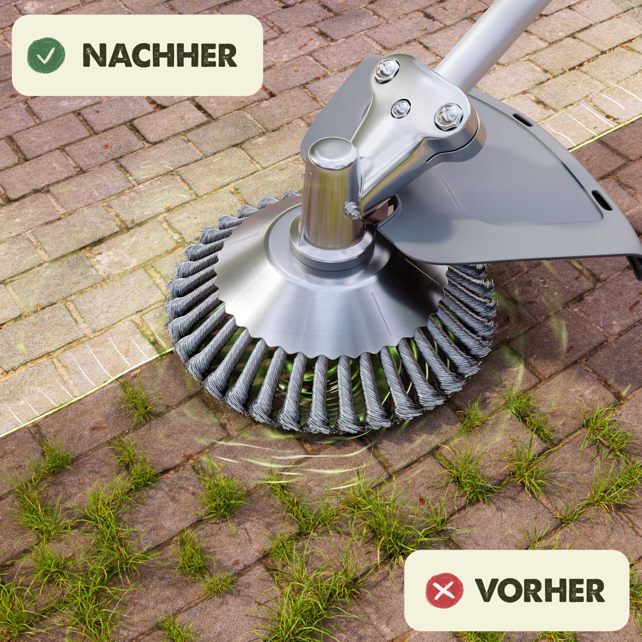 Unkrautbürste für Freischneider & Motorsense - Fugenreiniger, Unkraut Entferner Gerät, Fugenreiniger Garten, Fugenbürste Elektrisch, Freischneider Zubehör