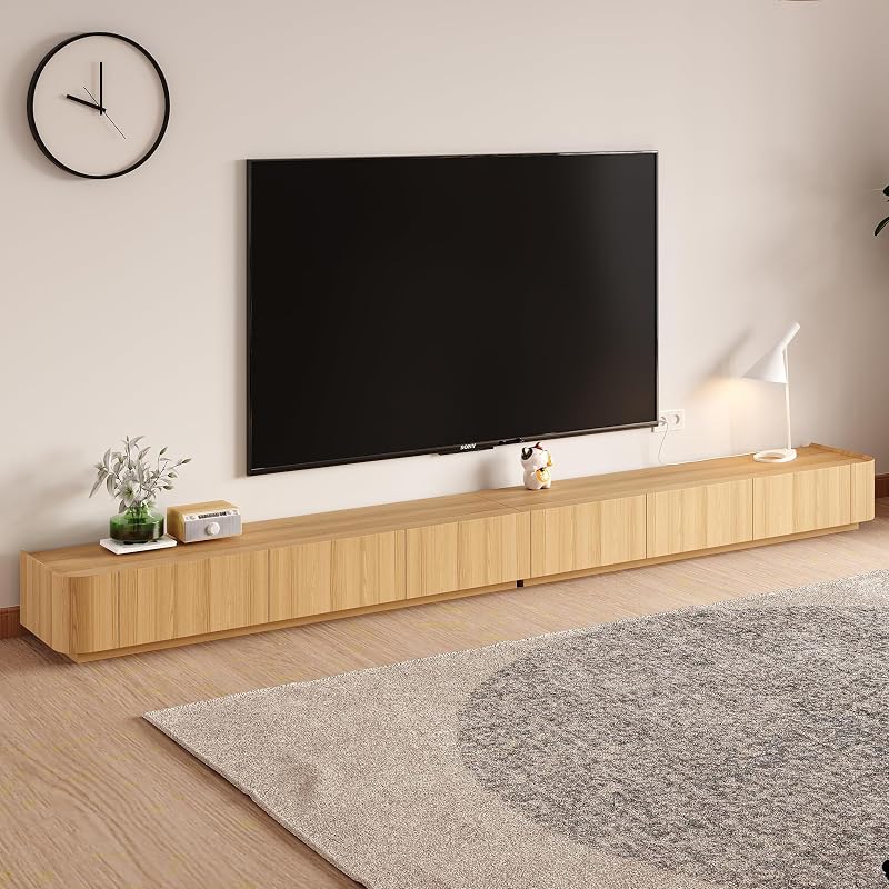 Fully Assembled TV Stand, 134" Mid Century Modern Entertainment Center image 3
