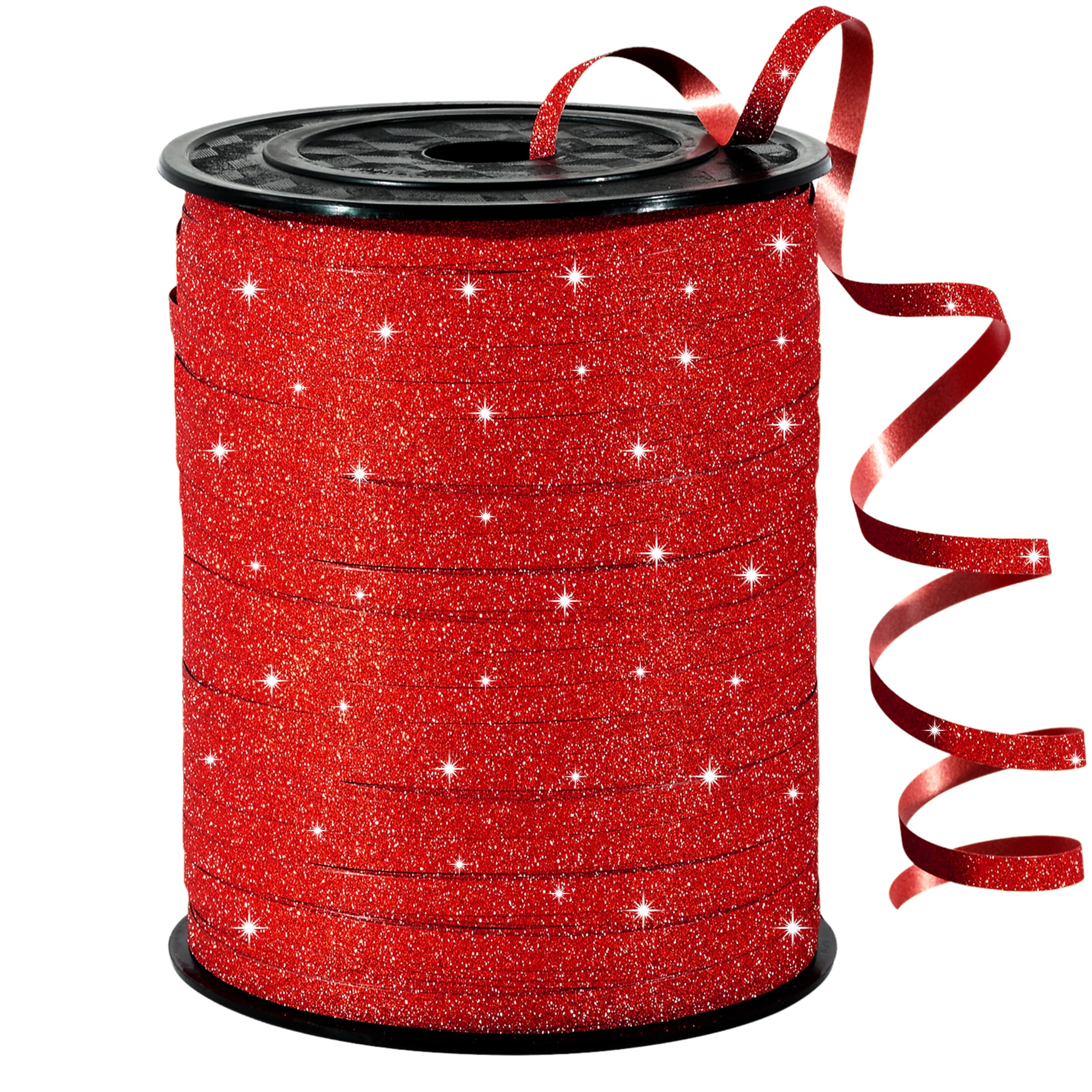 sxvblly 500 Yards Red Curling Ribbon Glitter Balloon String Ribbon for Gift Wrapping Birthday Party Florist Supplies Festive Crafts Wedding Decorations